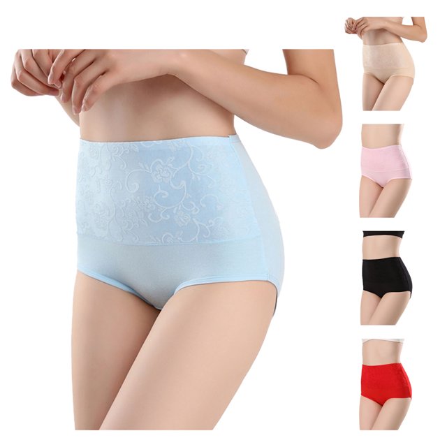 Ropa interior de mujer 5 piezas de ropa interior de cintura alta de algodón para mujer para la vida diaria