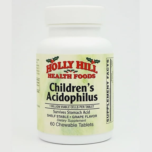 Holly Hill Health Foods, Children's Acidophilus, Grape, 60 Chewable Tablets