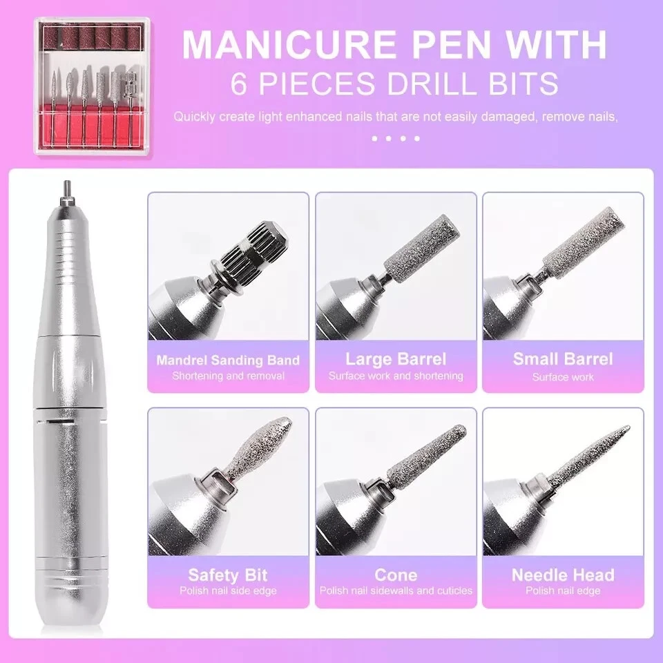 3*pcs  Professional Electric Nail Drill Machine 45000RPM Portable 2025
