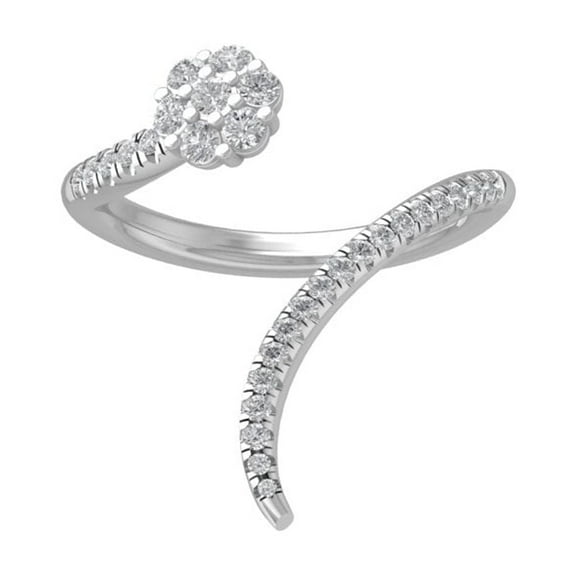 ARAIYA FINE JEWELRY 14K White Gold Diamond Snake Band Ring (3/8 cttw, I-J Color, I2-I3 Clarity) Size 8