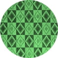 thumbnail image 1 of Ahgly Company Indoor Round Abstract Emerald Green Modern Area Rugs, 7' Round, 1 of 4