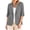 #0260-Gray, variant on Blazer for Women Lapel Collar 3/4 Roll Cuff Sleeve Single Button Front Plain Smooth Woven Blazer Straight Fit Elegant Business Casual Tops for Women