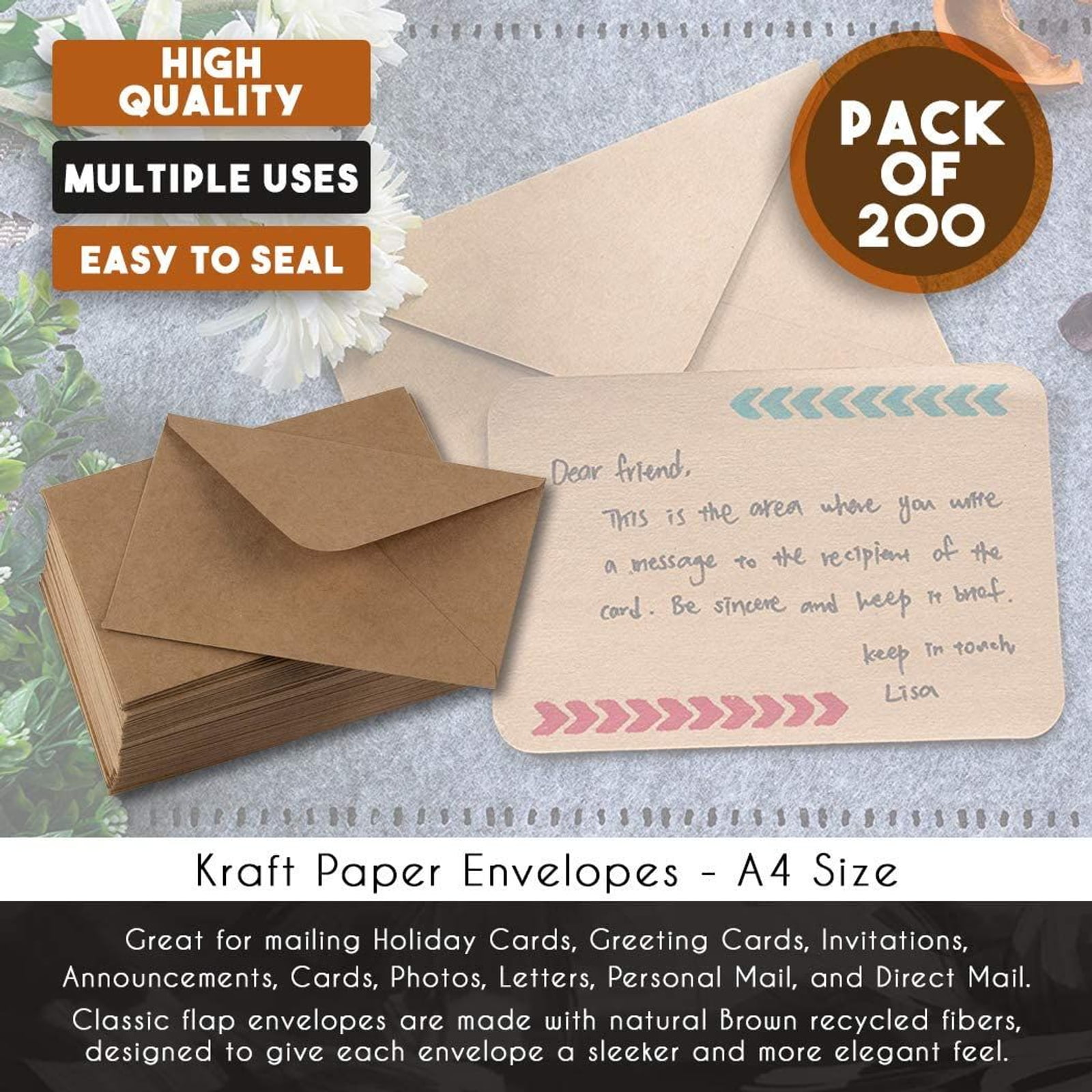 4x6 Brown Kraft Envelope for Photography Prints, Set of 10 Pcs, Custom  Print Box, 10x15 Cm 