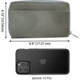thumbnail image 4 of Marshal Genuine Leather Double Zipper Clutch Checkbook Wallet for Women #4575CF Swiss SkyBlue, 4 of 6