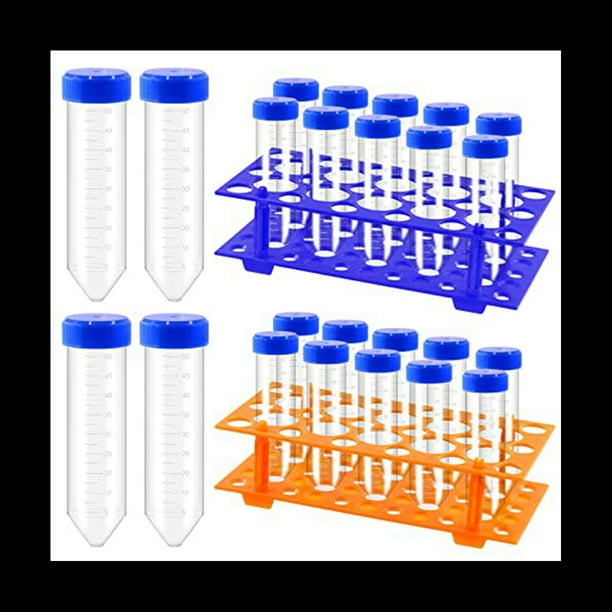 27 Piezas de Tubos de CentríFuga CóNicos de 50 Ml y Soporte de Tubo de CentríFuga de 28 Pocillos, Soporte de PláStico Desmontable para Laboratorio A