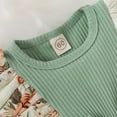 thumbnail image 5 of Zukuco Baby Girl Spring Summer Clothes Ruffle Sleeve Floral Dress Jumpsuit Baby Outfit, Green 12-18 Months, 5 of 10