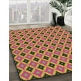 thumbnail image 3 of Ahgly Tapis d'Intérieur Lavable en Machine Carré Orange Or, 4 Pieds Carré, 3 of 7