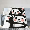 thumbnail image 1 of Anti-Pilling Flannel Bed Throw Blankets Pandas Zoo Bear - Couch-Ultra-Soft Micro Fleece Sofa Bed Camping Travel Blanket for Adults 60"x50", 1 of 8