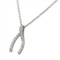 thumbnail image 2 of 925 Sterling Silver Classic White CZ Wishbone Womens Pendant Necklace, 2 of 4