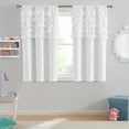 thumbnail image 4 of Your Zone Reversible Ruffle Blackout Curtain Panel, 1 Panel, White, 37" W x 54" L, 4 of 7