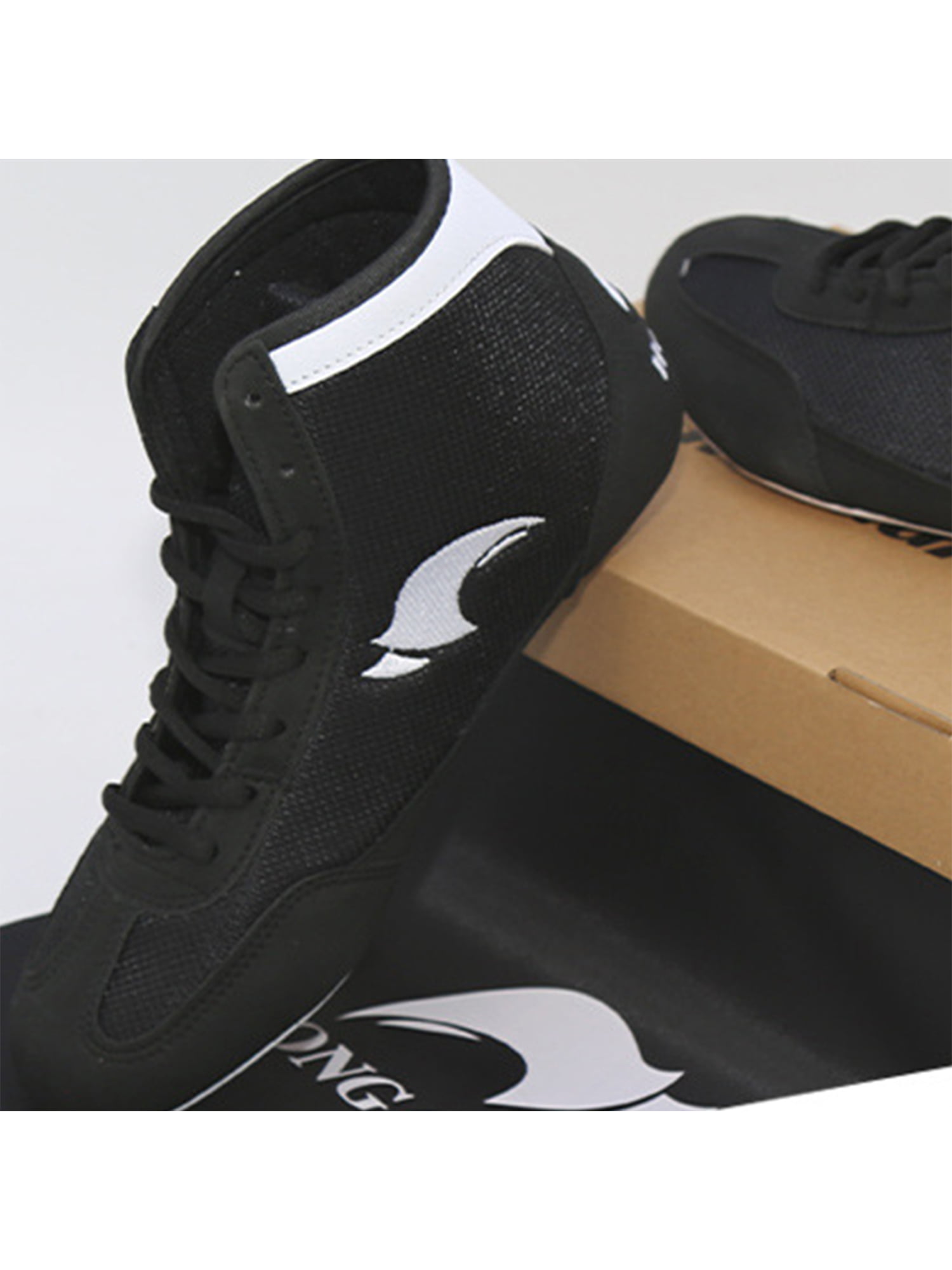 Day Key Wrestling Shoes Boxing Boots Rubber Sole Combat Training Shoes for  Men&Women&Children Kids 8.5 Black
