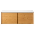 thumbnail image 4 of Wall Mount Storage Display Accent Cabinet, White Natural, Melamine Wood , Living Office Kitchen Hospitality Restaurant, Modern Contemporary HB34526, 4 of 9