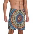 thumbnail image 2 of Wukai Round Mandala Men’s Short Pajama Pants With Pockets Soft Sleep Pj Shorts for Men-Medium, 2 of 6
