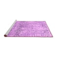 thumbnail image 2 of Ahgly Company Machine Washable Indoor Round Oriental Pink Industrial Area Rugs, 8' Round, 2 of 4