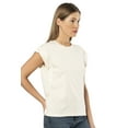 thumbnail image 3 of VAVONNE Womens Dressy Casual T Shirts, Stylish Sleeve Crop Tank Tees, Summer Tops 2023 Trendy (Cream, Small), 3 of 5