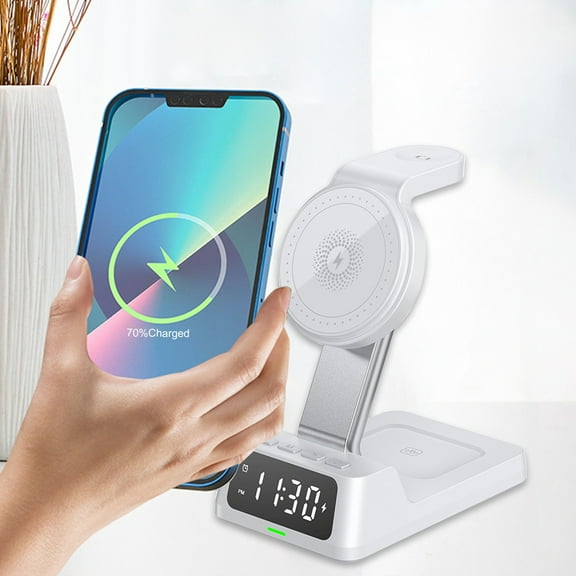 AZXY Charging Station,Wireless Charger,Charger Station,Charging Stand for Phone,Charging Stations for Multiple Devices at Once,15w Smart Alarm Clock With Charger