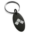 thumbnail image 1 of Stainless Steel Saito II Samurai Crest Engraved Small Oval Charm Keychain Keyring, 1 of 1