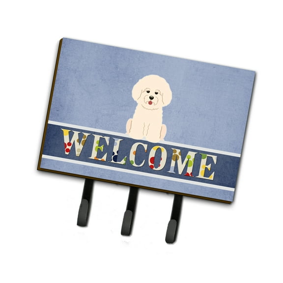 Carolines Treasures BB5656TH68 Bichon Frise Welcome Leash or Key Holder Triple multicolor