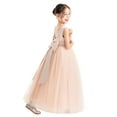 thumbnail image 5 of Ekidsbridal V-Neck Satin Flower Girl Dress Pretty Princess Ballroom Dance Christening Pageant Gown 522 6, 5 of 6