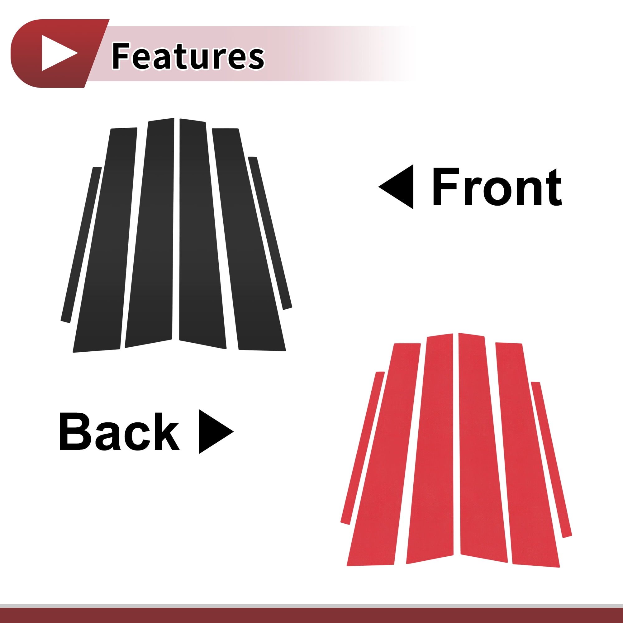 Unique Bargains 6 Pcs Great Car Door Pillar Window Trim for Toyota Avalon 2005-2012 Black1