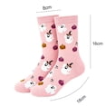 thumbnail image 3 of SAZBJOJN Halloween Socks for Women Men Fun Holiday Graphic Crew Socks Printed Mid Calf Socks Soft Stretch Novelty Cute Socks for Halloween Party Daily Wear One Size Pink, 3 of 3