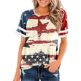 thumbnail image 1 of WZXFASHION Hauts pour Femmes Mode T-Shirts à Manches 3/4 à Col Rond Chemises Décontractées Tendance Blouses Imprimées T-Shirts à devant Plissé jusqu'à 50 % de Rabais T-shirt à Manches Courtes pour Femme, 1 of 5