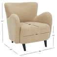 thumbnail image 3 of SAFAVIEH Couture Rayanne Modern Faux Lamb Wool Solid Accent Chair, Light Brown, 3 of 13