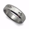 Ring-Cross & Fish-Stainless Steel-Sz 6