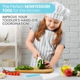 thumbnail image 4 of LibMal Zulay 3-Piece Kids Knife Set for Real Cooking & Baking - Toddler Knives for Cutting Fruits, Veggies, & Cake - Children’s Montessori Knife with Serrated Edges - Safe & Fun Lettuce Knife (Blue), 4 of 8
