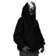 thumbnail image 4 of XIAOCHA Cyberpunk Hoodie for Men Oversized Fleece Hooded Sweatshirt Fall Winter Warm Streetwear Hoodies, 4 of 8