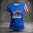 thumbnail image 5 of KDDYLITQ U.s. 250th Anniversary Shirts for Women Freedom 250th Birthday Short Sleeve Tees Summer Printed Causal Tops National Flag Print Loose Crew Neck Blouses Blue 3XL, 5 of 6