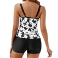 thumbnail image 2 of WILLBEST Traje de Baño Corto para Mujer, Bañador Sexy con Estampado de Teñido Anudado y Abertura, Traje de Baño degradado, 2 of 7