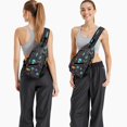 thumbnail image 6 of Sling Backpack,Mystical Halloween Pattern Sling Bag with Water Bottle Holder,Waterproof Sling Bag for Men/Women with Headphone Jack for Hiking,Travel, 6 of 6