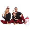 thumbnail image 2 of EKOUAER Kids Christmas Sleepwear Black Red Plaid Pajamas Family Matching Set Winter Loungewear Set, 2 of 6