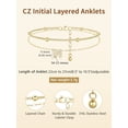 thumbnail image 6 of FindChic Initial Anklets for Women, 14K Gold Plated Layered Beaded Ankle Bracelet with Cubic Zirconia Alphabet A Adjustable Waterproof Summer Foot Jewelry for Birthday Mothers Day Gifts, 6 of 8