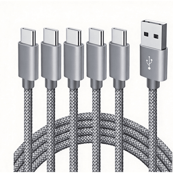 USB C Cable 3ft, 5-Pack USB A to Type C Charger Cord Fast Charging for iPhone 17 16 15 Pro Max Air Plus, for Samsung Galaxy S25 S24 S23 S22 S21 S20 S10 A17 A16 A15 A56 A55 A26 A35 A36 A71