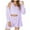 Purple, variant on Women’s Winter Sleepwear Set – Warm Flannel Shorts Pajamas with Cute Beard Hooded Coat, 3-Piece Cozy Sleep Suit Black S