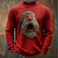 thumbnail image 3 of Christmas Shirts for Men Long Sleeve Casual Crewneck Funny Santa Claus Graphic Waffle Shirt Xmas Holiday Shirt, 3 of 4