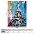 thumbnail image 4 of HENGT Eiffel Tower Plush Blanket Chic Paris Theme Throw Blanket Paris Cityscape Sherpa Blanket for Couch Bed Sofa Tie Dye Decor Modern French Romantic Style Fuzzy Blanket Throw, 4 of 6