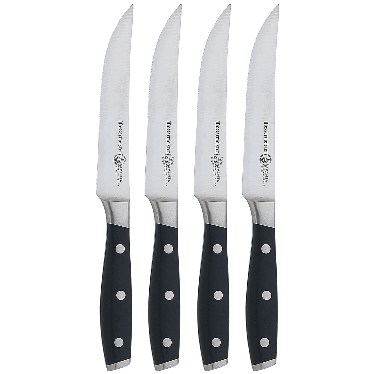 Messermeister Avanta Stainless Steel Multi Edge Steak Knife Set, 4 ...