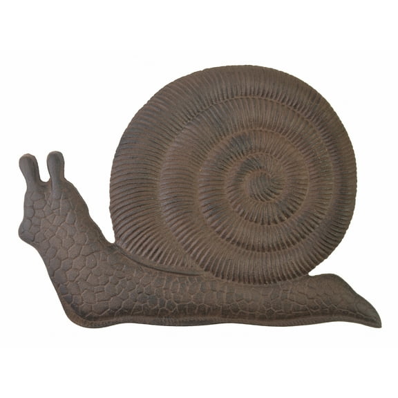 Outdoor Decorative Snail Stepping Stone Paver Brown Cast Iron 14" Long by Flag Emotes