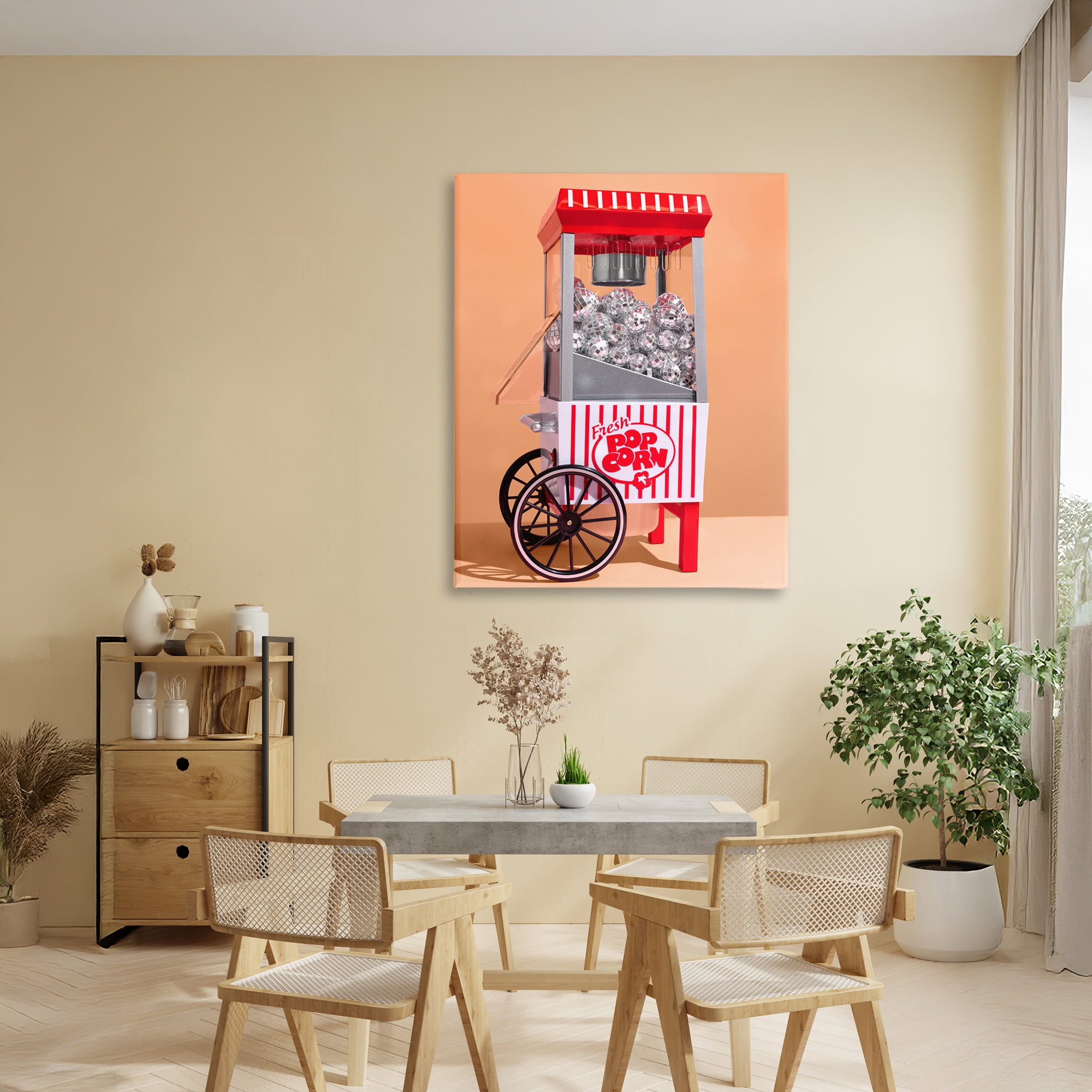Stupell Industries Retro Disco Popcorn Machine Canvas Wall Art, design by LISH Creative