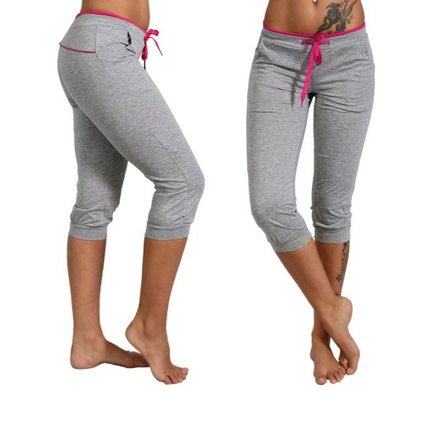 Uganda Fabricante moral Plus Size Women 3/4 Drawstring Jogging Capri Printed Sport Trousers Pants &  Capris - Walmart.com