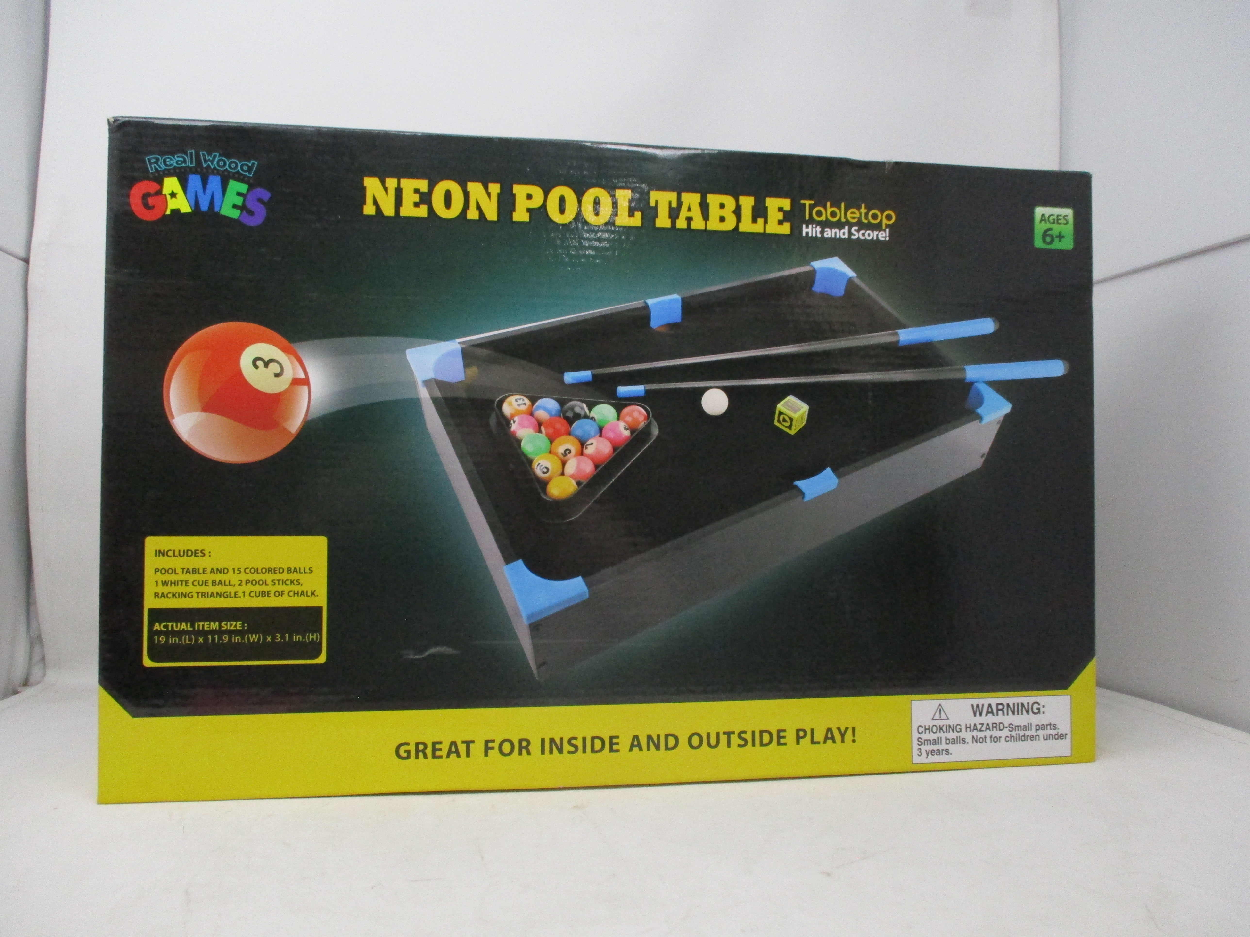 Real Wood Games Neon Pool Table