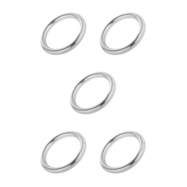 Redempat Solid 304 Stainless Steel Webbing Strapping Craft DIY Welded O Ring Silver 30x8mm 5Set