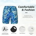 thumbnail image 3 of Haiem Vibrant Blue Floral Mens Swim Trunks with Compression Liner 2 in 1 Swimming Shorts Stretch Swimwear Quick Dry,Board Shorts-3X-Large, 3 of 9