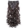 thumbnail image 3 of PRETTYSHOP XXL 14" 8 Pieces Set Clip In Extensions Hair Extension Hairpiece Voluminous Wavy Medium Brown CES108-1, 3 of 4