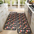 thumbnail image 4 of Kitchen Rugs Sets Of 2,Red Brown Mushroom Black Pattern Anti Fatigue Kitchen Mat Rugs Non Slip Washable,Decorative Kitchen Floor Mats for Kitchen,Sink,Laundry,17"x47"+17"x47", 4 of 5