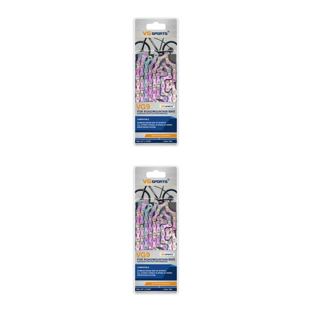 Maytalsory Carbon Steel Bike Chain Sturdy Durable And Suitable For All Bicycles Mountain Bike Chains Stylish Colorful 9 Speed 2Set