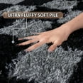 thumbnail image 6 of Conbriboy 5x7ft Black And Gray Area Rug For Living Room Classic Checkered Shaggy Rug Non-Slip High Pile Soft Fluffy Rug Sticker Included Fuzzy Carpet Bedroom Kids Toddler Room Nursery Playroom, 6 of 8